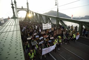 SZFE demonstráció Budapesten