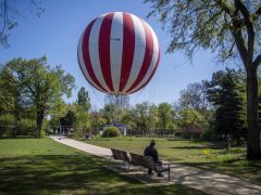 A városligeti Ballon kilátó bemutatója Fotó MTI/Balogh Zoltán