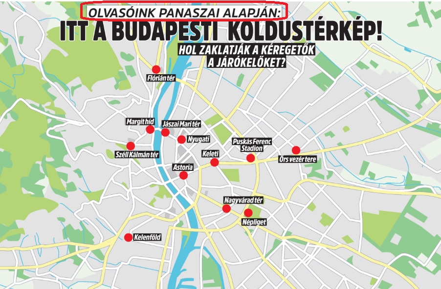 Koldustérkép Budapest metropol