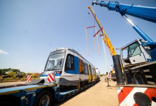 a 11. tram-train szerelvény Szentesen