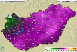 Decemberi átlagos csapadékmennyiség
