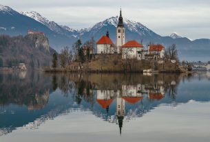 Bledi-tó Szlovénia templom