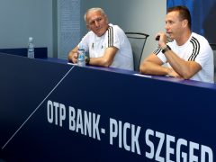 Szeged, OTP Bank Pick Szeged, kézilabda, sport, sajtótájékoztató, Vladan Jordovics, Kárpáti Krisztián