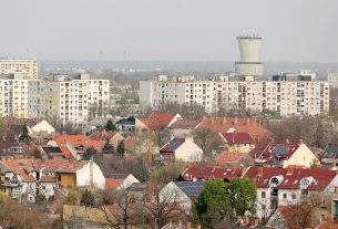 Szeged, Szent István tér, víztorony, látkép, belváros, Tarján, lakótelep, panel