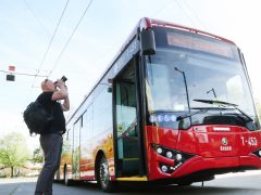 Szeged, felújított, Ikarus–Skoda, trolibusz, troli, tömegközlekedés, Nagy Sándor