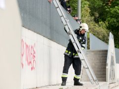 Szeged, horizontális lépcsőfutó verseny, tűzoltó, mentős, Huszár Mátyás rakpart, verseny