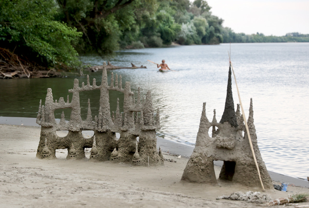 Szeged, homokkastély, homok, homokvár, Lapos, strand, szabadstrand, Tisza