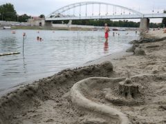 Szeged, homokkastély, homok, homokvár, Lapos, strand, szabadstrand, Tisza